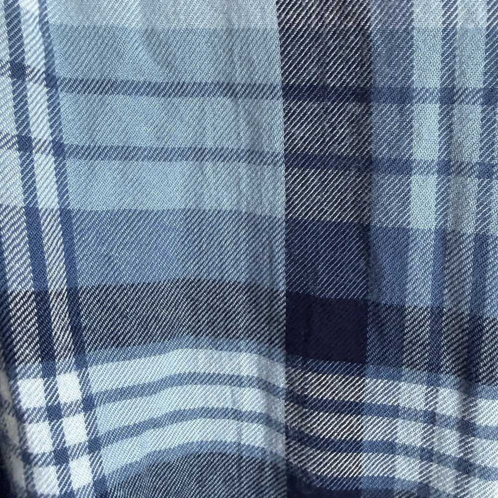 Knox Rose Flannel Top Blouse Womens Large Blue Plaid Tie Front Comfy Cozy‎ - Picture 4 of 8